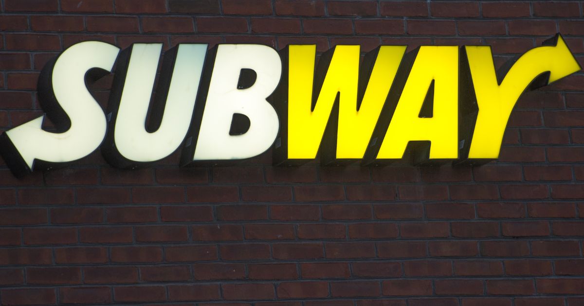 The Subway restaurant logo is pictured in Chantilly, Virginia, on Jan. 2, 2015.