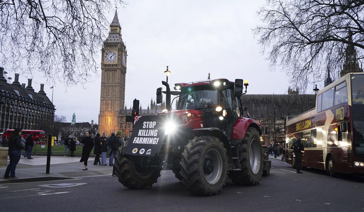 Farmers in tractors head to Parliament to protest rules they say threaten livelihoods