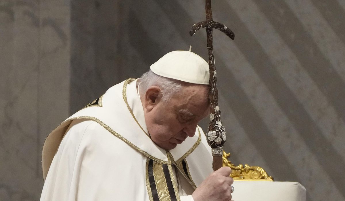 Pope Francis, looking strong, issues lengthy marching orders to priests during Holy Thursday Mass