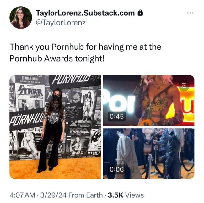 Taylor Lorenz Celebrates at the Pornhub Awards – HotAir