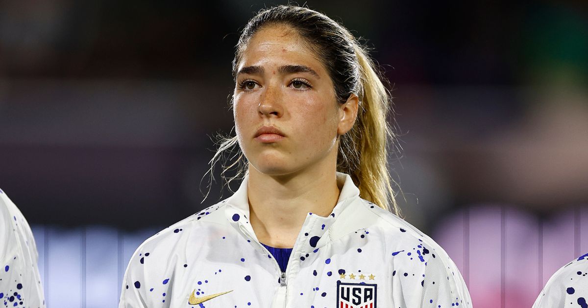 Korbin Albert of the United States looks on before a game at Dignity Health Sports Park in Carson, California, on Feb. 23.