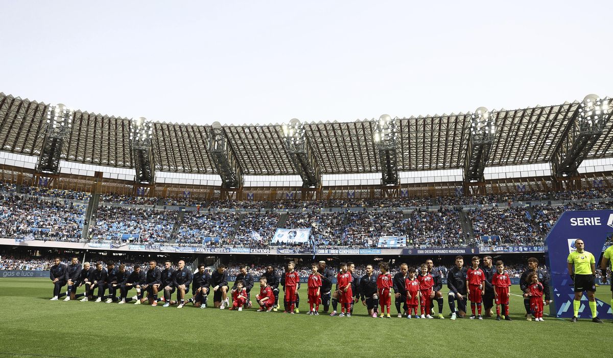 Napoli players take a knee in public show of support after alleged racial abuse of Juan Jesus