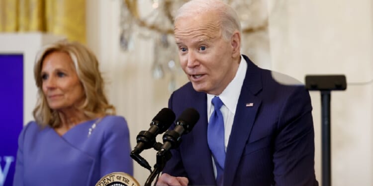 President Joe Biden, pictured at the White House on Monday at a Women’s History Month reception.