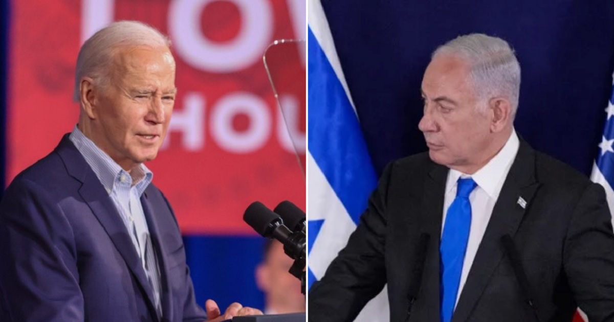 President Joe Biden, pictured left in a March 19 photo in Las Vegas, is betraying Israel, a longtime U.S. ally led by Prime Minister Benjamin Netanyahu, pictured right in a file photo from October.