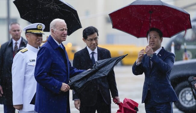 Biden Wanders Aimlessly in Rain, Karen Handlers Shoo Away Press – PJ Media