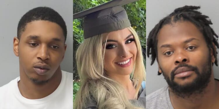 Ellie Bentley, center, was the victim of a hit-and-run shooting in St. Louis, Missouri, after she hid under a car when Andre Wilson, right, allegedly opened fire on a group of people. Dionte Taylor, left, was allegedly driving the car that hit and dragged Bentley for 2 blocks.