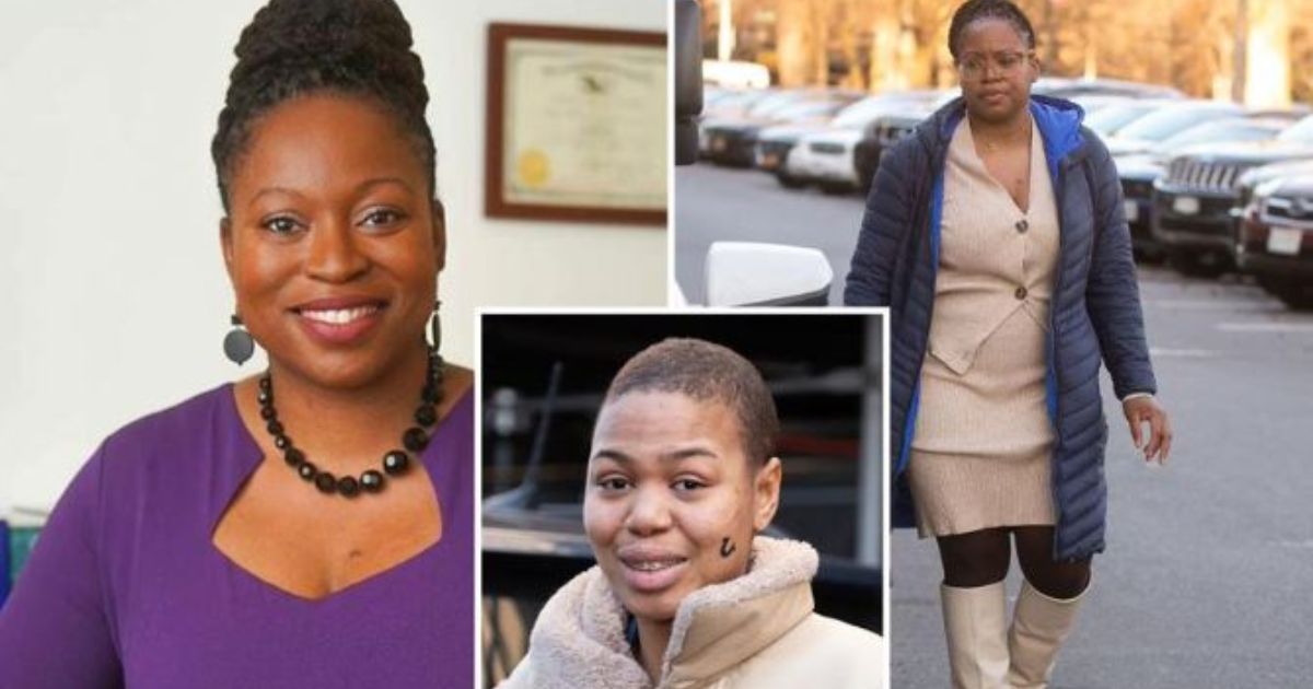 New York Judge Marva Brown, shown in left and right photos. and Amira Hunter, center, accused of assault.