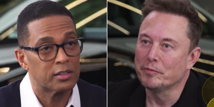 Don Lemon, left, interviewed Elon Musk, right, for his new show.