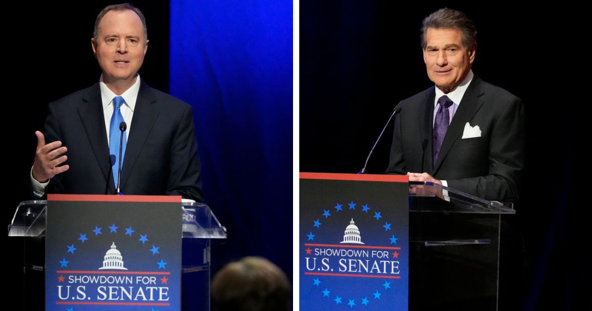 California U.S. Senate candidates Adam Schiff, left, and former baseball player Steve Garvey.