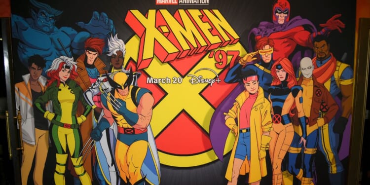 Branding is seen during the X-Men '97 Launch Event at El Capitan Theatre in Hollywood, California on March 13, 2024.