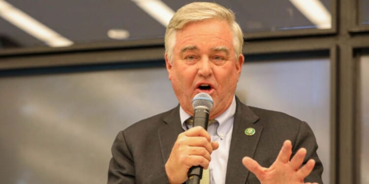 Democratic Rep. David J. Trone of Maryland is seen in a file photo delivering remarks during the National Second Chance Townhall at Martin Luther King Jr. Memorial Library on April 24, 2023 in Washington, D.C.