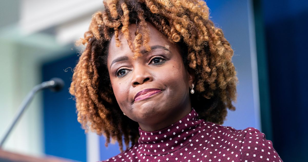 White House press secretary Karine Jean-Pierre speaks with members of the media during the daily press briefing from the White House on March 6.