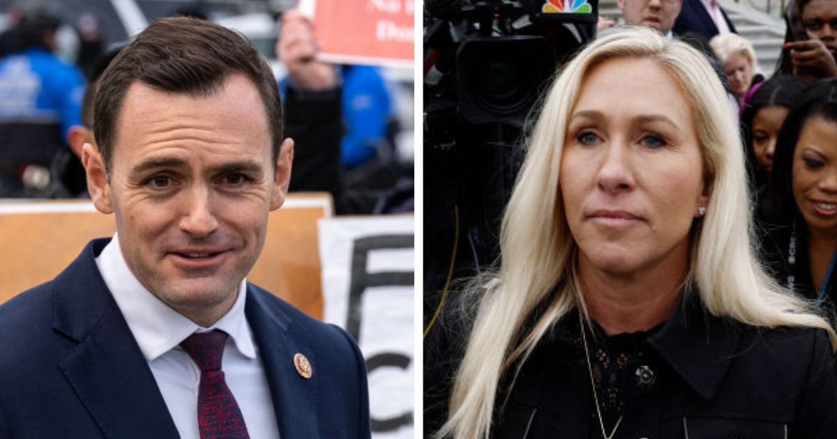 U.S. Rep. Mike Gallagher, (R-WI), left, and U.S. Rep. Marjorie Taylor Greene, (R-GA).