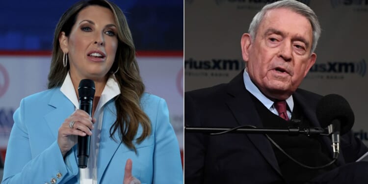 Dan Rather, right, called CBS News' hiring of Ronna McDaniel, left, a "huge mistake."