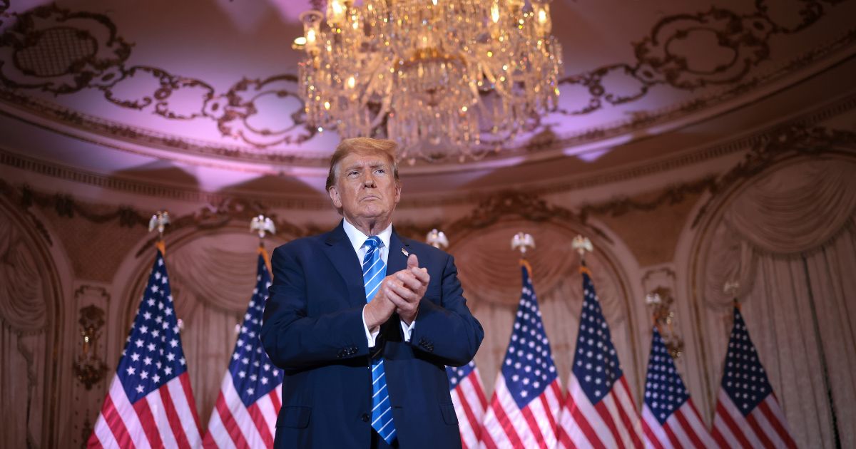 Republican presidential candidate Donald Trump attends a Super Tuesday election-night watch party at his Mar-a-Lago estate in Palm Beach, Florida, on March 5.