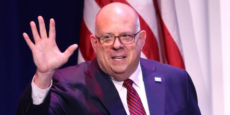 Larry Hogan speaking at an event