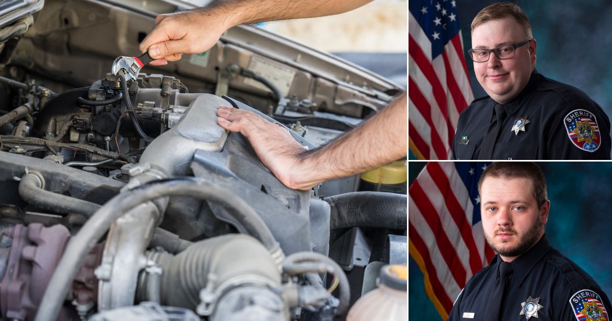 Rutherford County, Tennessee, Sherriff's Office School Resource Officers Cody Didier and Jeremy Gregory got an Auto Zone store to donate an alternator, helped make the repairs, and filled the student's gas tank.