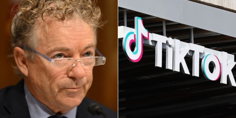 Sen. Rand Paul, left, and several others have warned of a "Trojan horse" included in the TiktTok ban bill that could violate the First Amendment.