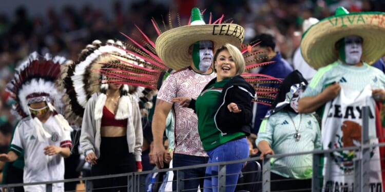 Mexico fans are seen in the stands prior to the CONCACAF Nations League Final between the United States and Mexico at AT&T Stadium in Arlington, Texas, on Sunday.