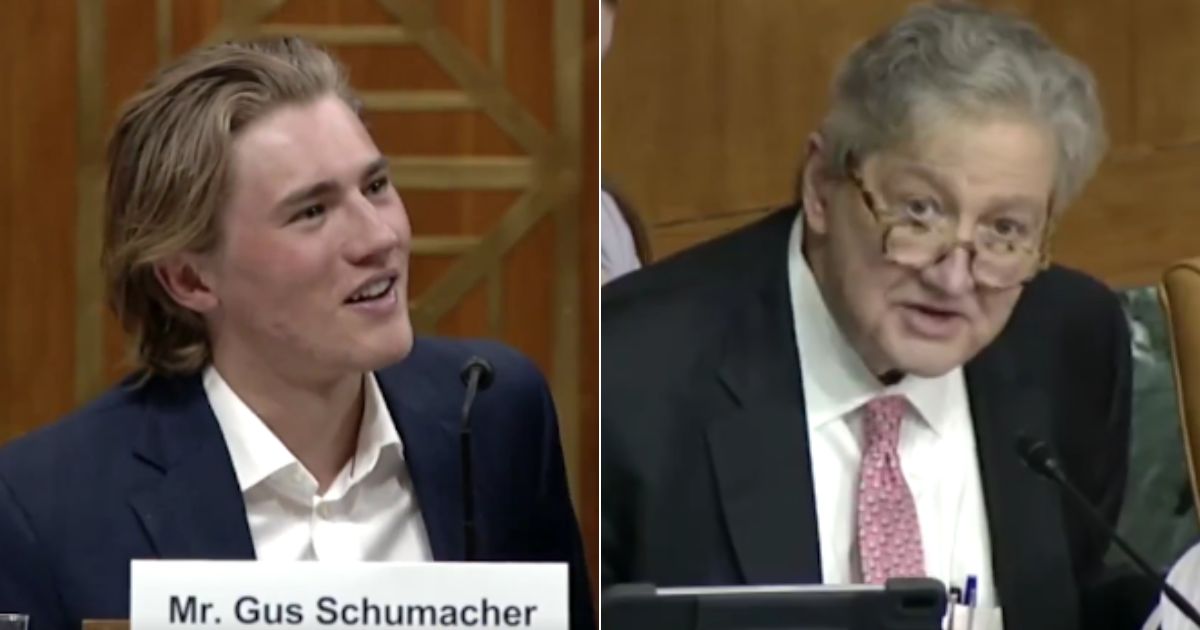 Gus Schumacher, a 23-year-old climate "expert," testified before a Senate committee on March 20 and was made to look ridiculous when questioned by Republican Sen. John Kennedy.