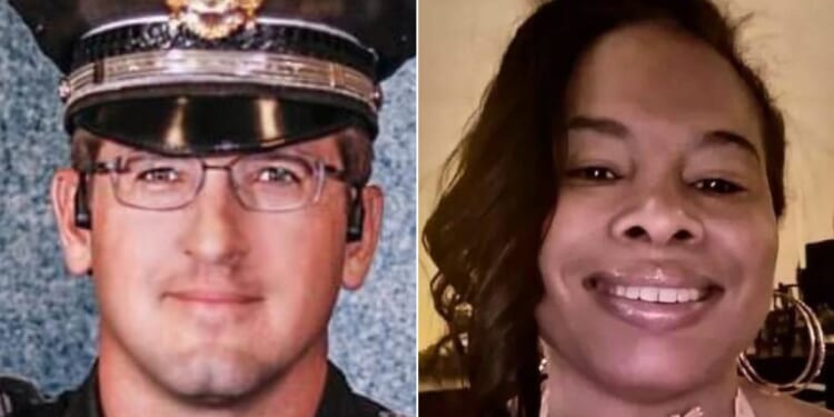 Authorities say there is a connection between the deaths of New Mexico State Police Patrolman Justin Hare, left, and Phonesia Machado-Fore, right, a paramedic from Marion County, South Carolina.