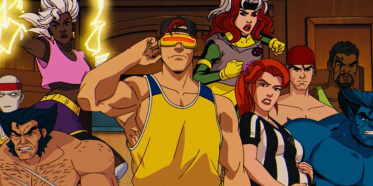 This Twitter screen shot depicts a scene from "X-Men 97" via a promotional Marvel tweet.