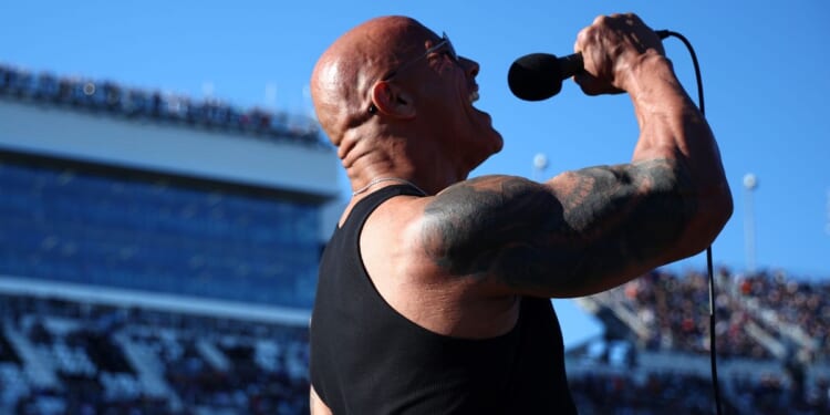 Dwayne "The Rock" Johnson at the NASCAR Cup Series Daytona 400 on Feb. 19.