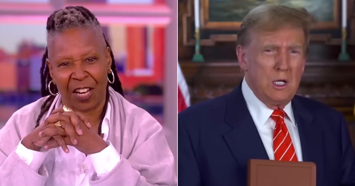 On Wednesday, the co-hosts of "The View," including Whoopi Goldberg, right, ranted about former President Donald Trump, right, selling Bibles and founding documents.