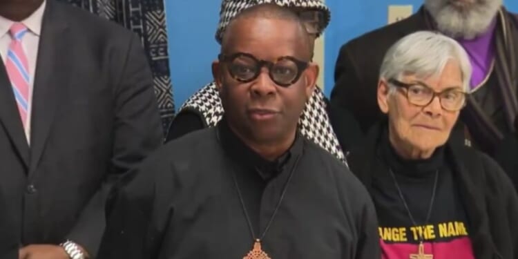 On Saturday, Rev. Kevin Peterson and other clergy members called on white churches to pay black churches reparations during a news conference organized by the Boston People’s Reparations Commission.