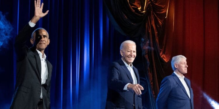 Former President Barack Obama, President Joe Biden and former President Bill Clinton at a fundraiser together