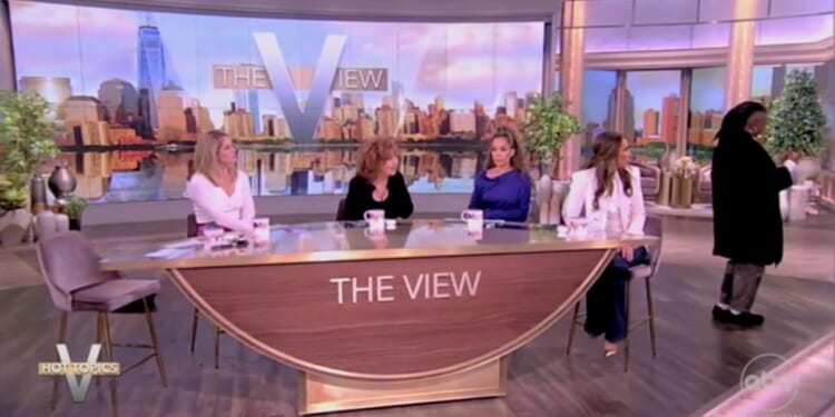 Whoopi Goldberg scolding an audience member on the set of "The View"