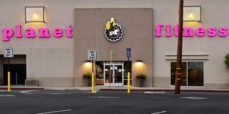 The exterior of a Planet Fitness gym is pictured in Alhambra, California, on May 12, 2020.