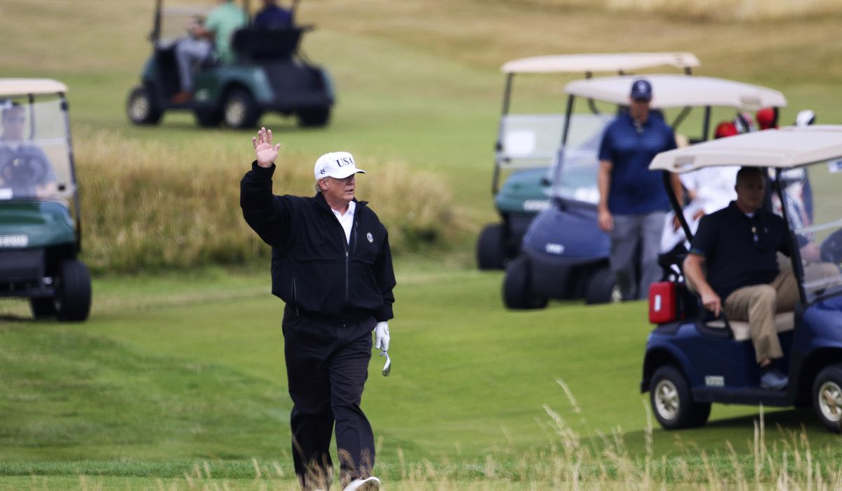 Joe Biden's campaign hits Donald Trump for golfing on day off from court