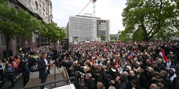 Orban challenger leads protest pushing for child protection after sexual abuse scandal in Hungary