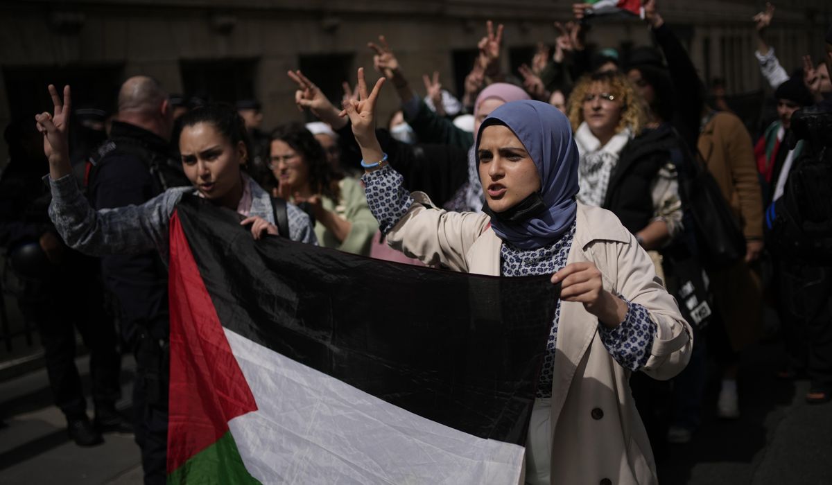 Students inspired by pro-Palestinian protests in U.S. gather near Sorbonne university in Paris