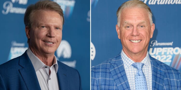 Phil Simms and Boomer Esiason at an event in New York