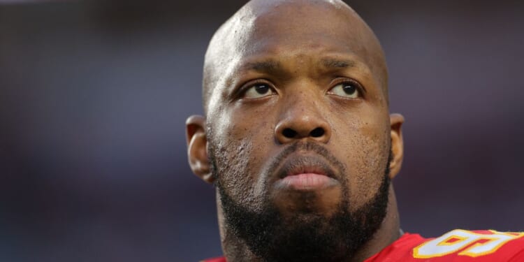 Terrell Suggs of the Kansas City Chiefs looks on before Super Bowl LIV against the San Francisco 49ers in Miami, Florida, on Feb. 2, 2020.