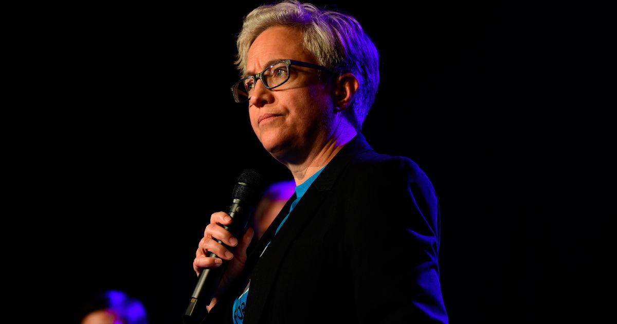 Then-Democratic gubernatorial candidate of Oregon Tina Kotek speaks to her constituents during a rally in Portland on Oct. 22, 2022.