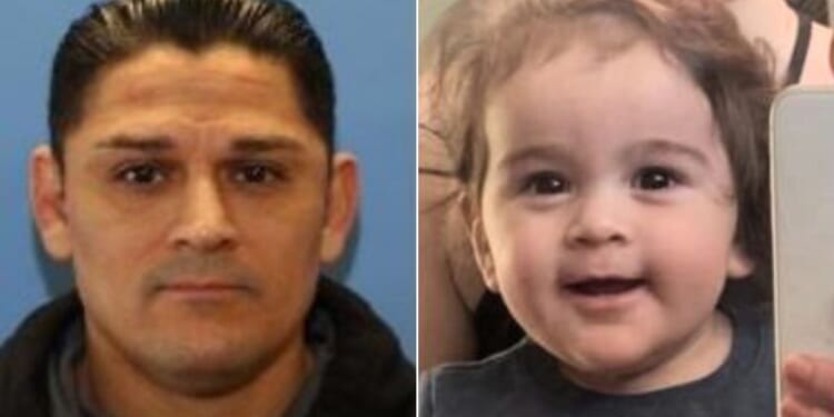 Authorities are searching for Elias Huizar, left, and his 1-year-old son, Roman, right.