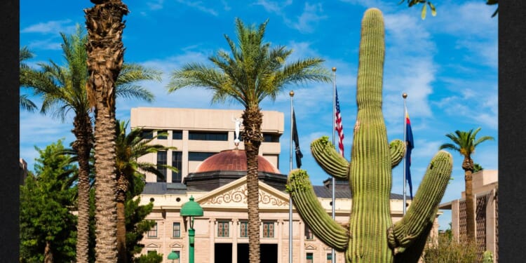 The copper-domed roof of Arizona's State Capitol Building is seen in Phoenix, Arizona, in a file photo dated July 2012