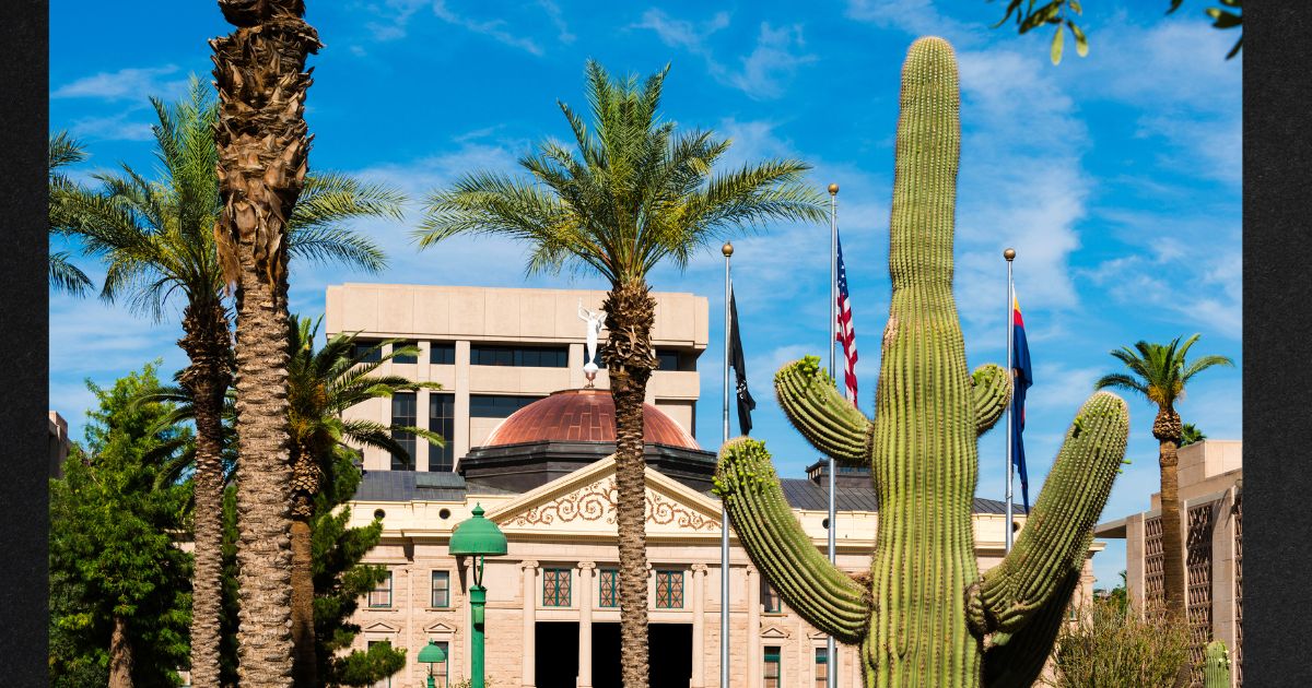 The copper-domed roof of Arizona's State Capitol Building is seen in Phoenix, Arizona, in a file photo dated July 2012