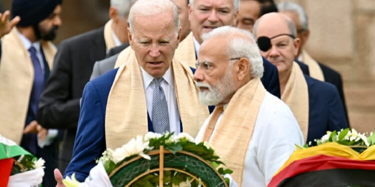 President Joe Biden is pictured with Indian Prime Minister Narendra Modi during the G20 summit in September in New Delhi, India. Modi visited Biden in Washington in June.