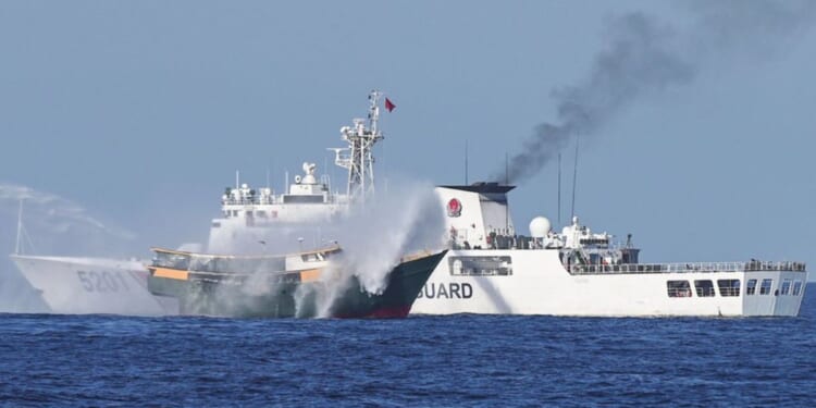 Ships in the South China Sea are shown.