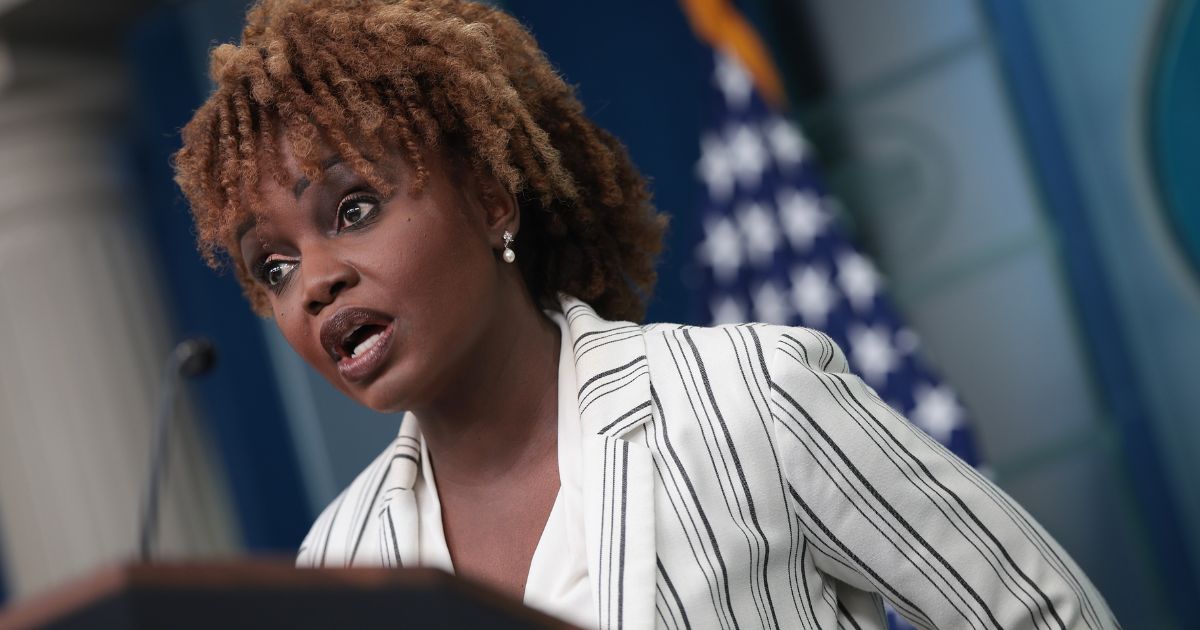 White House press secretary Karine Jean-Pierre speaks during the daily briefing at the White House in Washington on Monday.