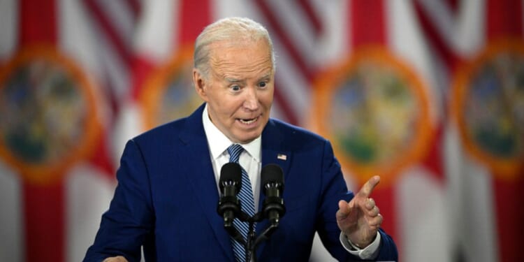 Joe Biden speaking to supporters at a Florida campaign event