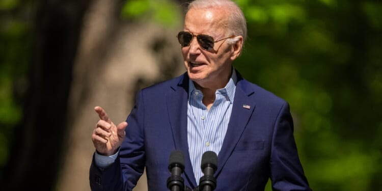 President Joe Biden announces a new solar programMonday while commemorating the 54th observance of Earth Day in Triangle, Virginia.