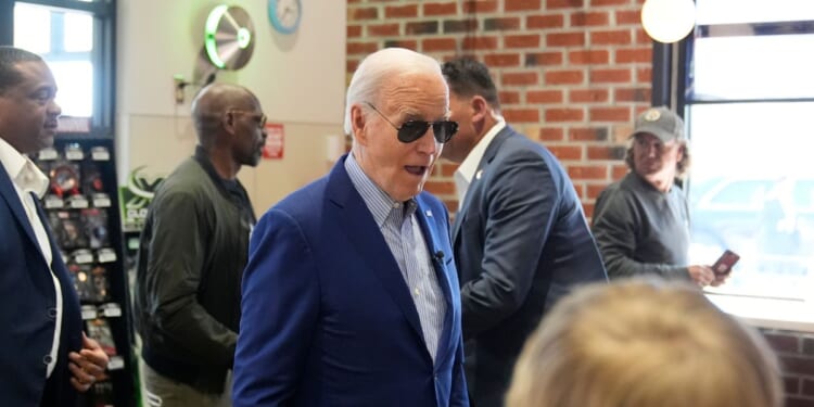 Joe Biden walking into Pennsylvania Sheetz