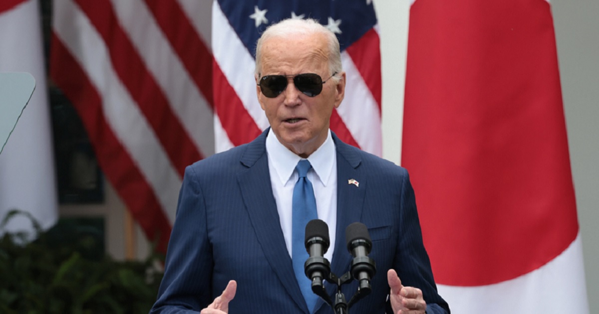 President Joe Biden speaks in the White House Rose Garden on Wednesday.