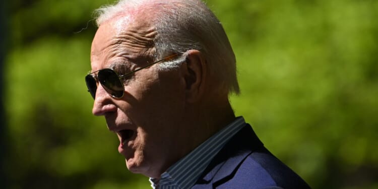 President Joe Biden speaks at Prince William Forest Park in Triangle, Virginia, on Monday.