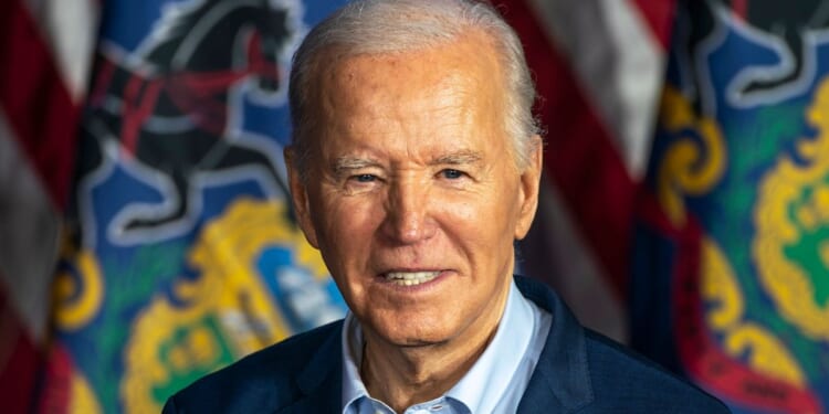 President Joe Biden greets attendees after speaking at a campaign event in Scranton, Pennsylvania, on April 16.